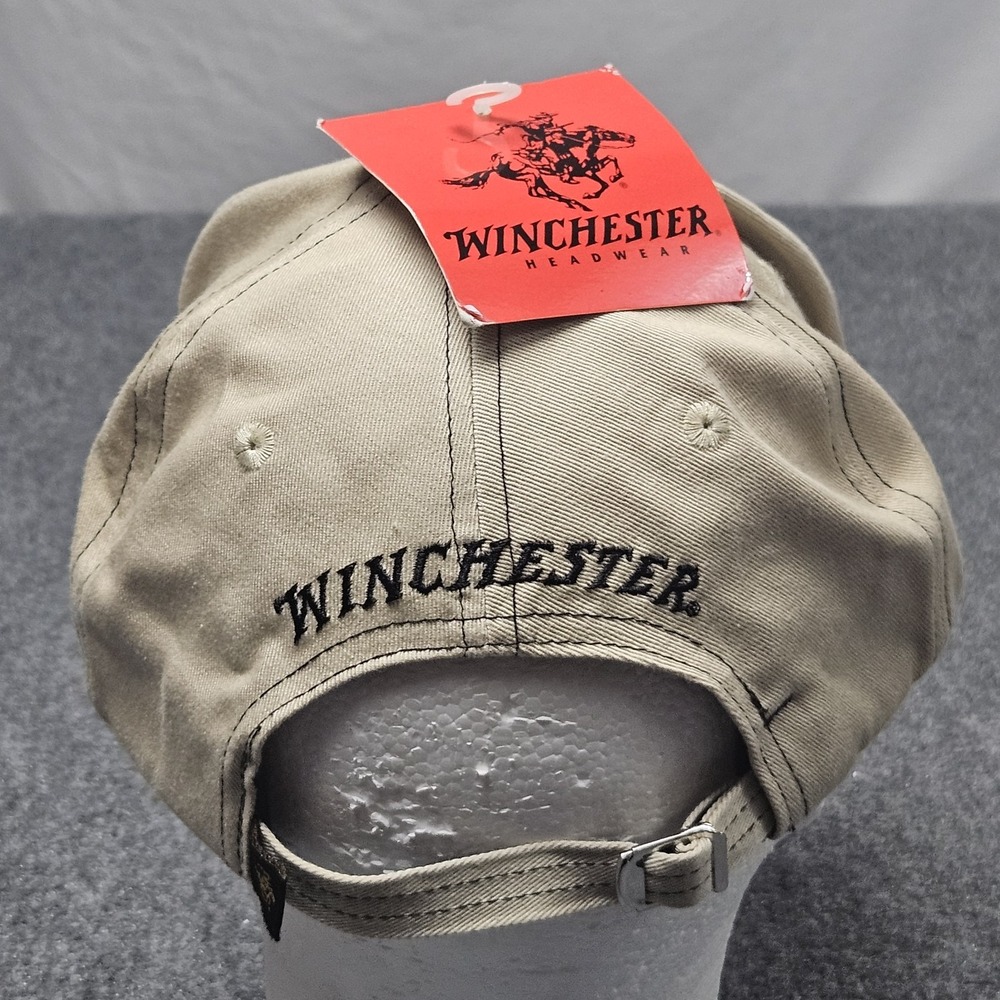 Winchester Strapback Hat One Size Tan Black Embroidered Hunting Western NWT - Picture 3 of 8